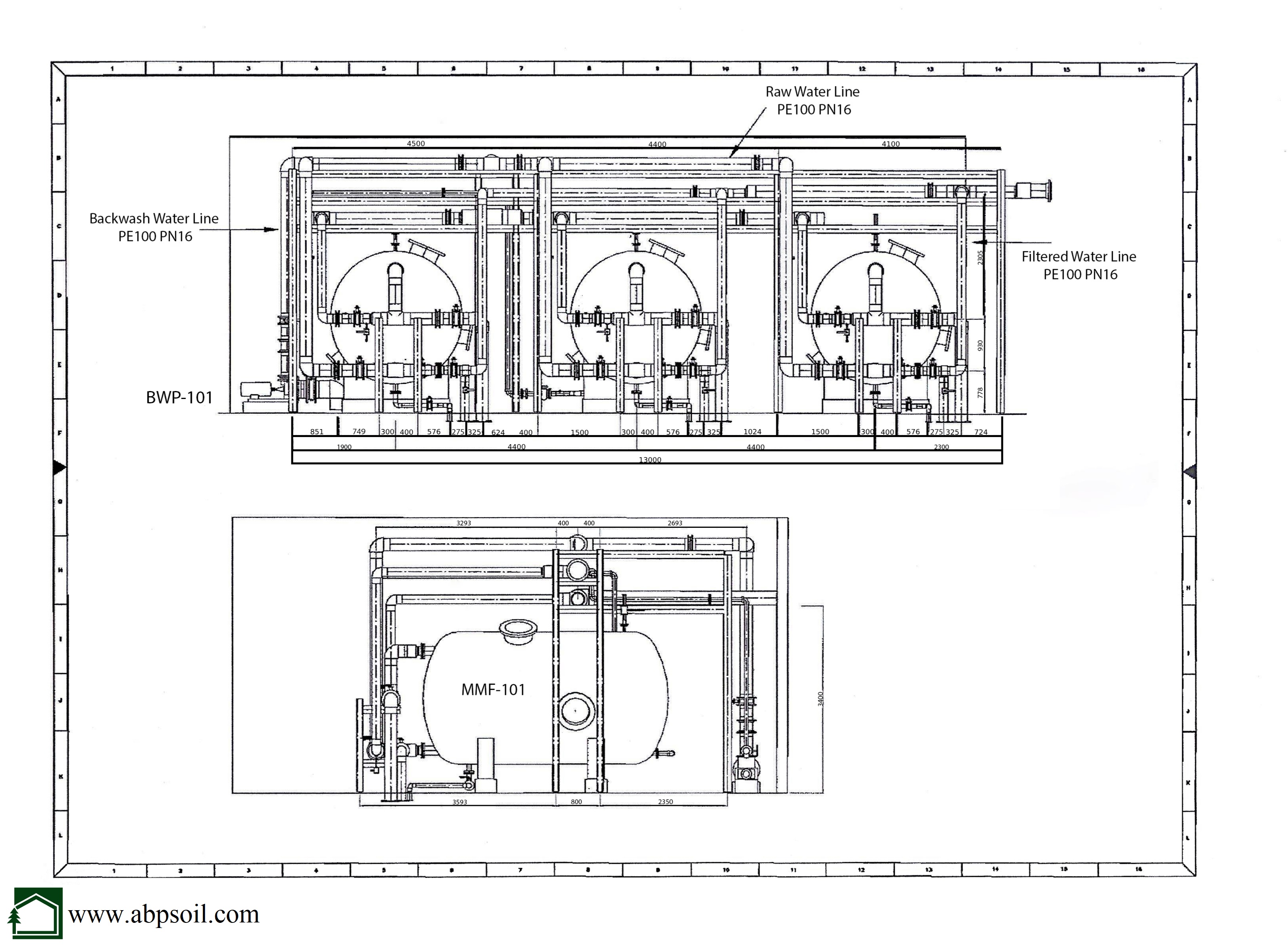 شماتیک فیلتر شنی افقی