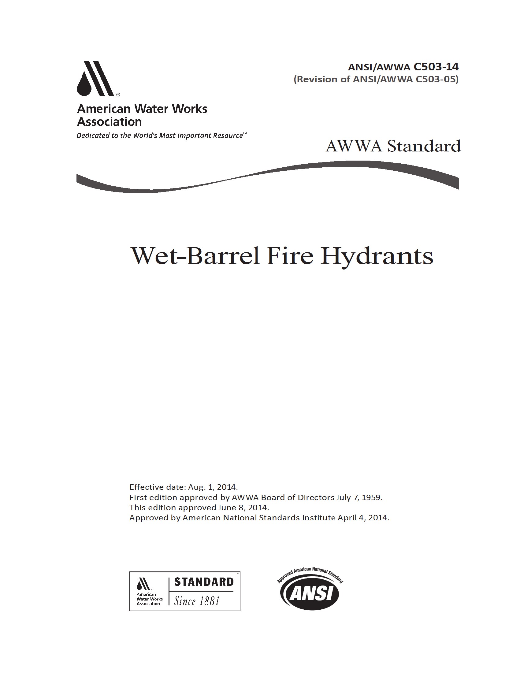 دانلود استاندارد AWWA C503 Wet Barrel Fire Hydrant